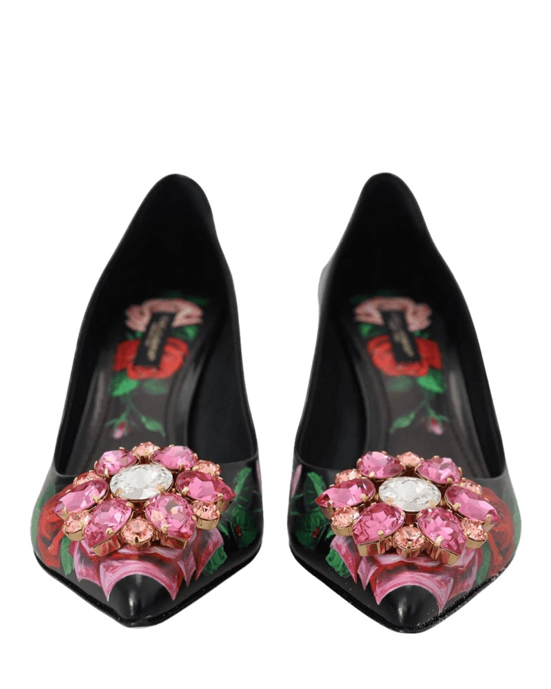 Dolce & Gabbana Black Leather Pump Heels