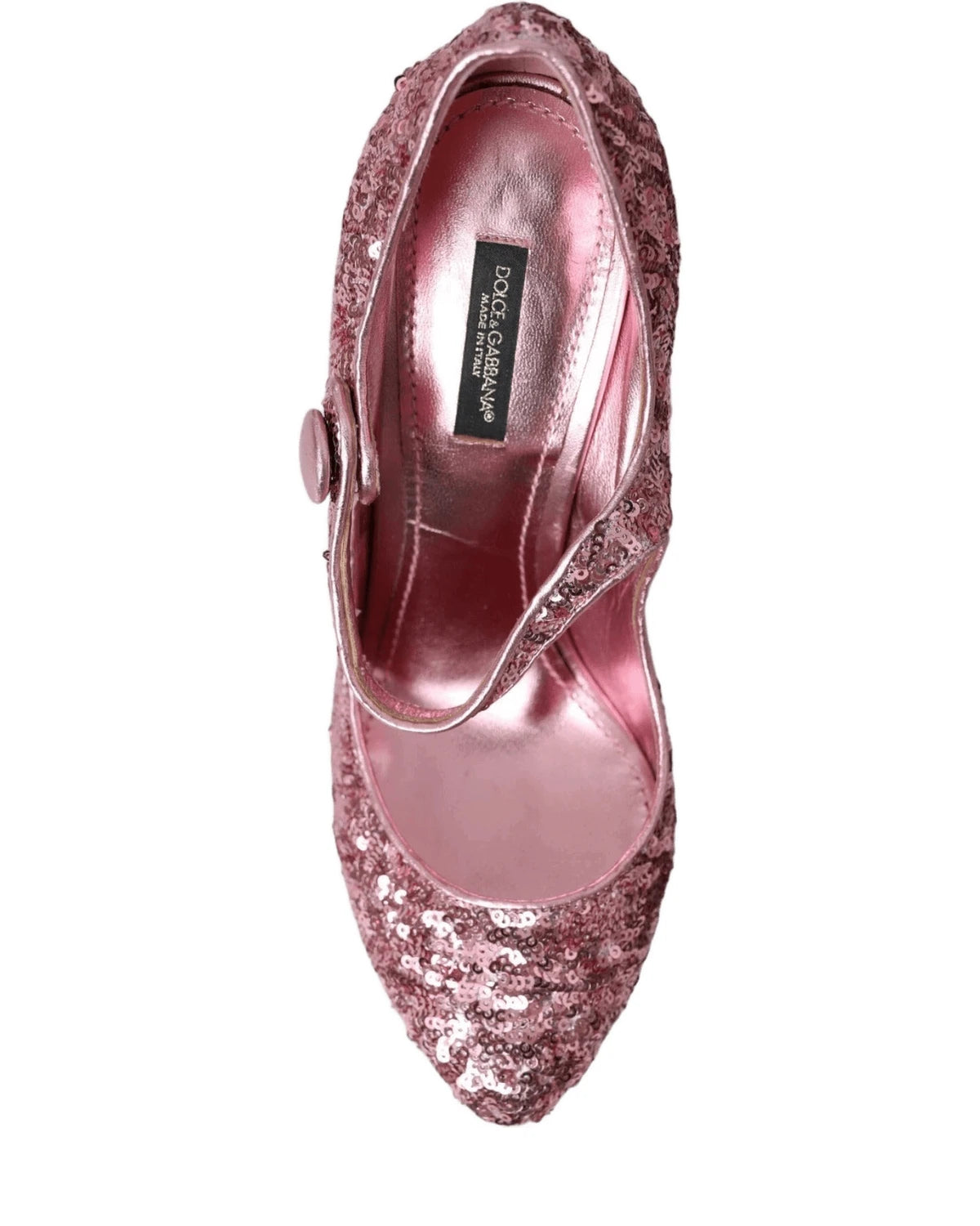 Dolce & Gabbana Pink Sequin Mary Jane Pumps High Heels Shoes Heels