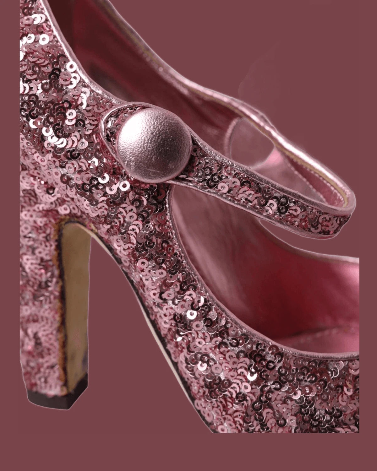 Dolce & Gabbana Pink Sequin Mary Jane Pumps High Heels Shoes Heels