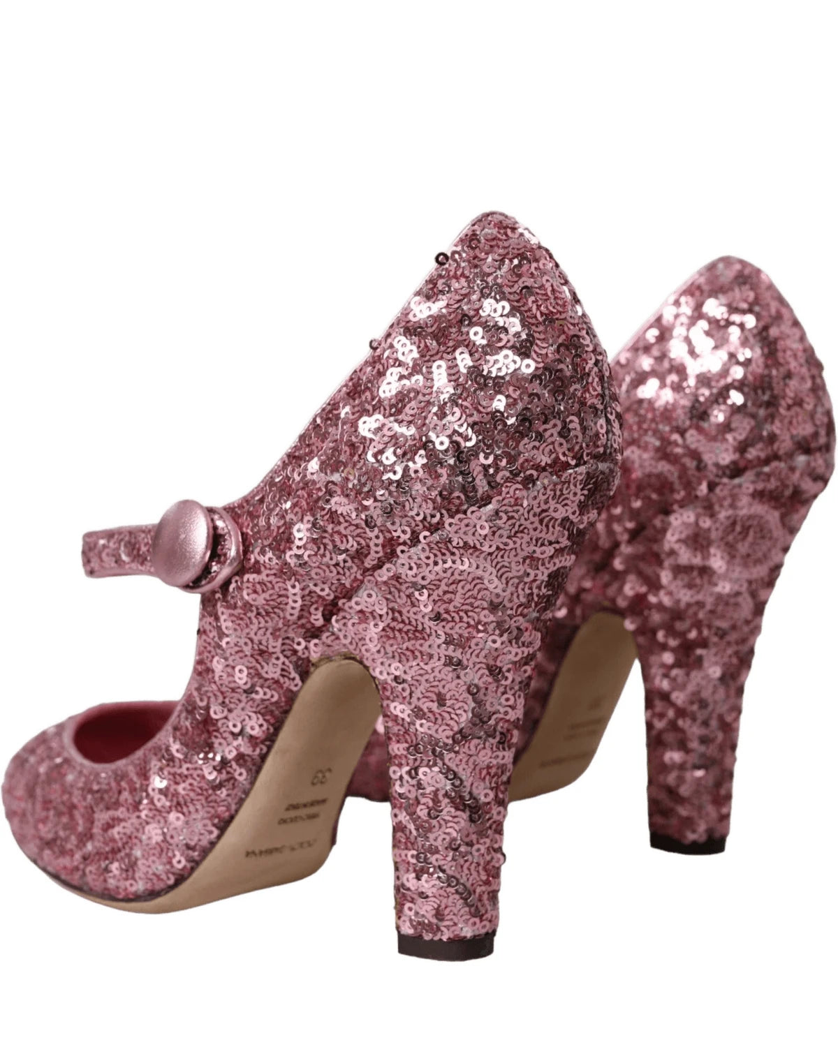 Dolce & Gabbana Pink Sequin Mary Jane Pumps High Heels Shoes Heels