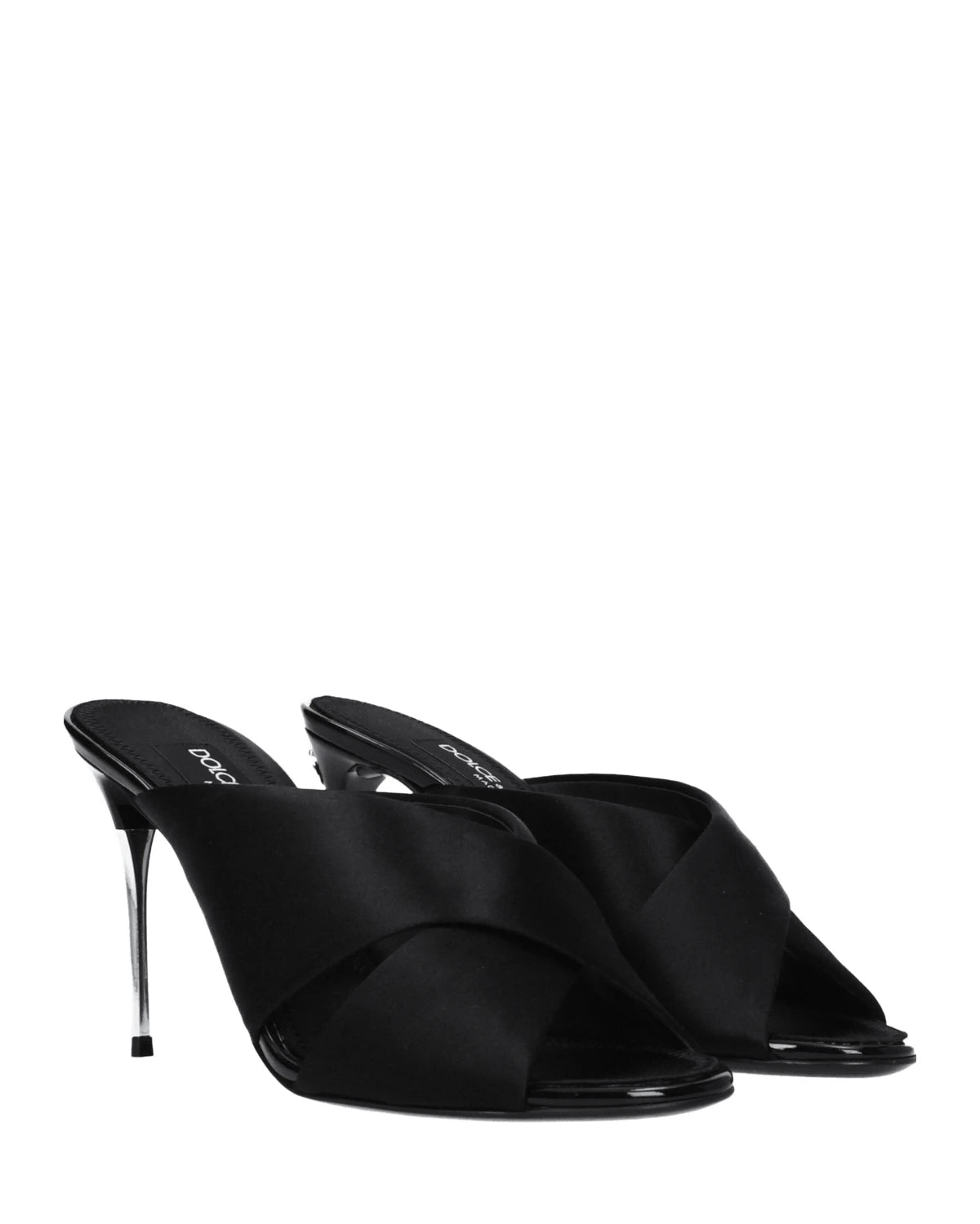 Dolce & Gabbana Black Satin And Stiletto Heels Sandals Heels