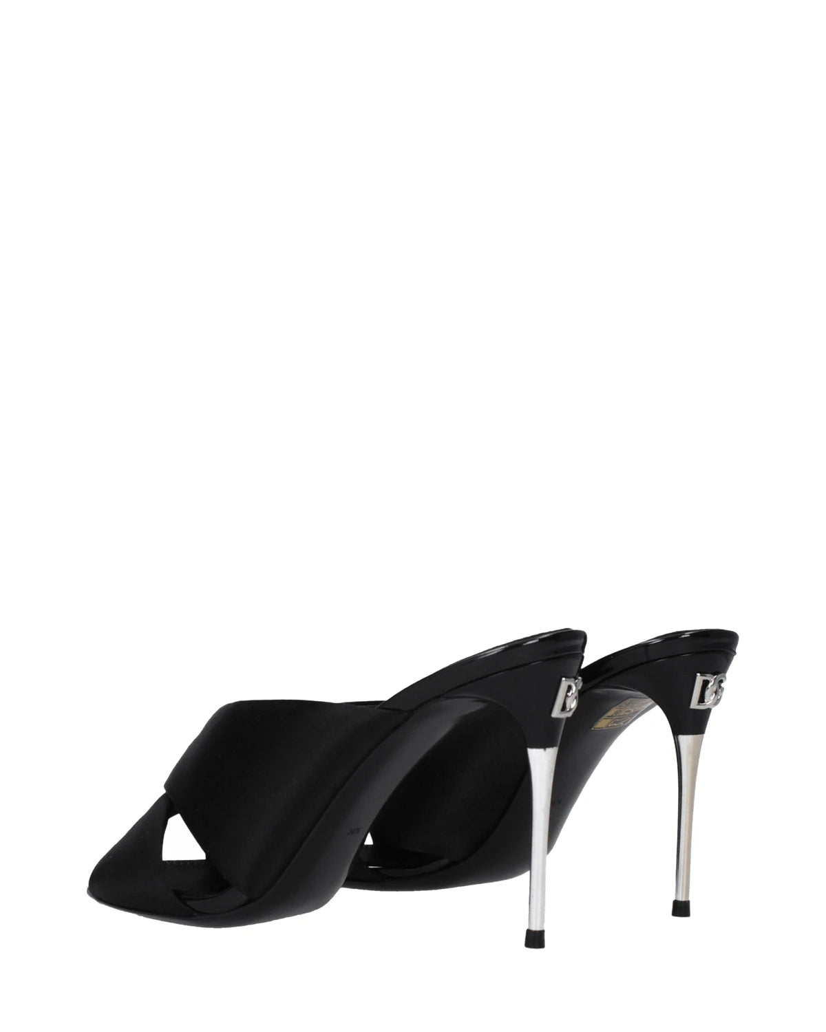 Dolce & Gabbana Black Satin And Stiletto Heels Sandals Heels