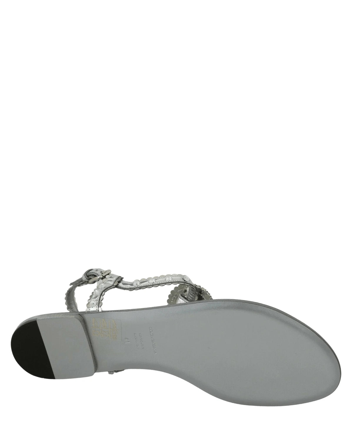 Dolce & Gabbana Silver And Crystal Sandals Flip Flops Shoes Sandals
