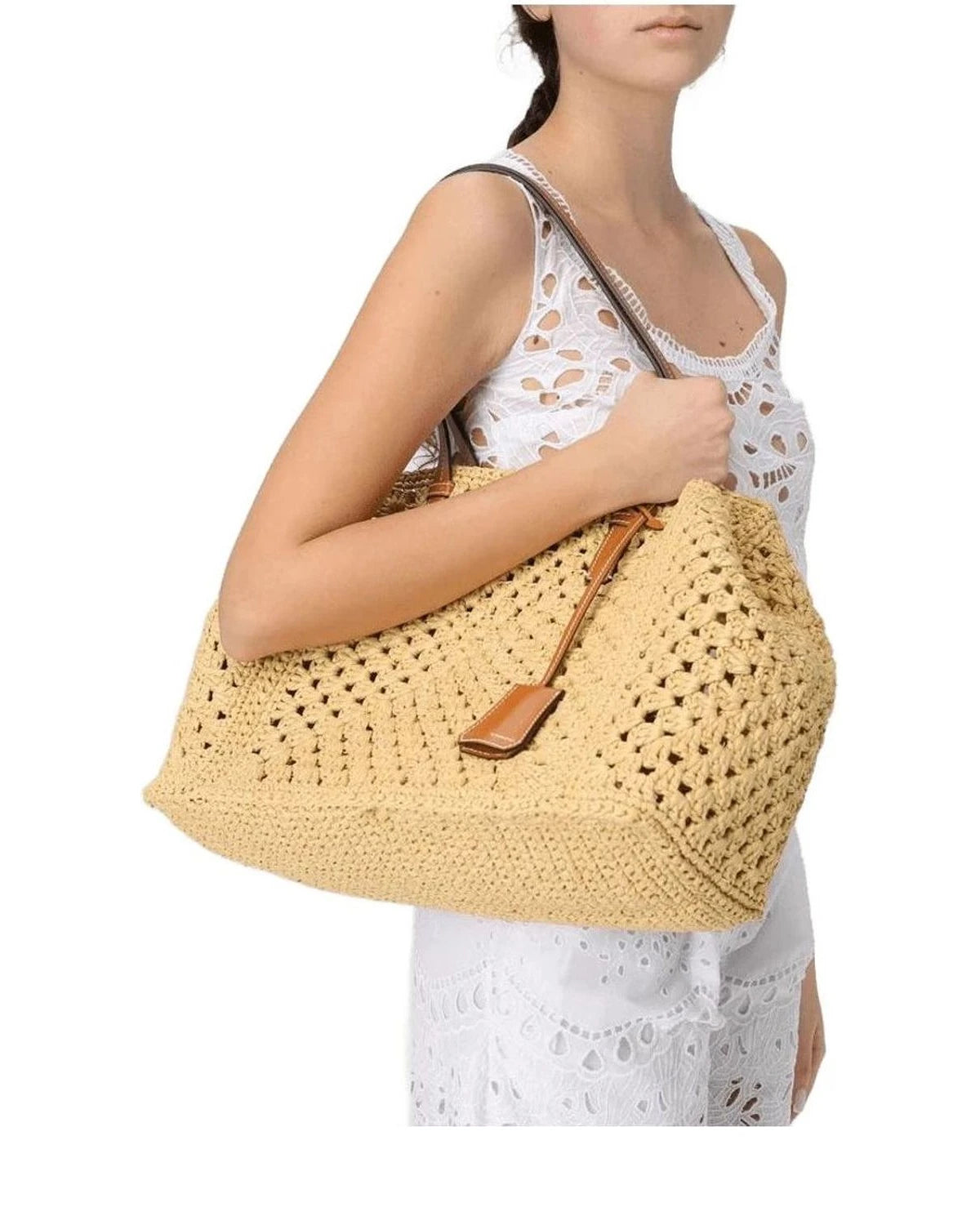 Ermanno Scervino Beige Leather Handbag Handbags