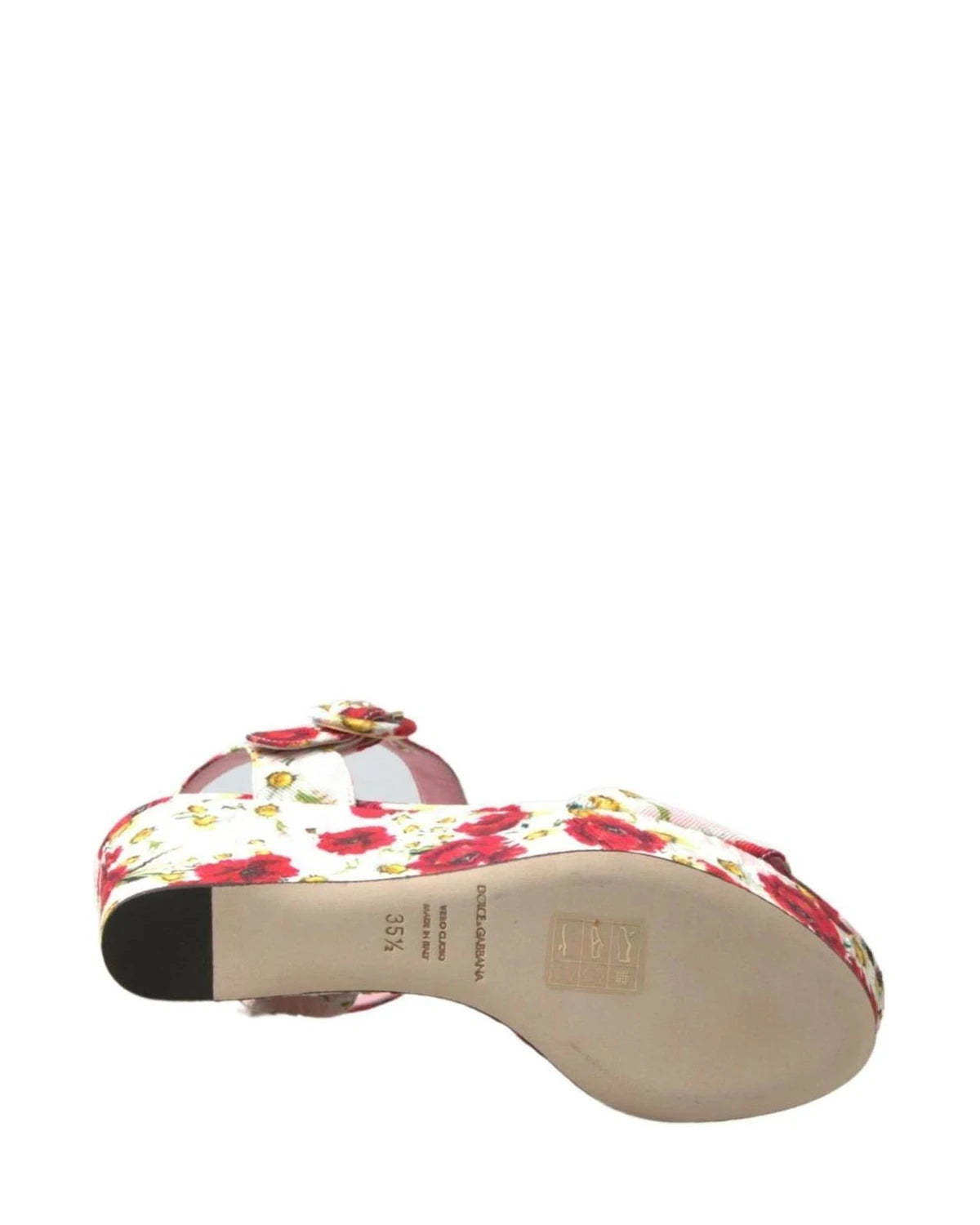 Dolce & Gabbana Multicolor Floral Print Wedges Ankle Strap Sandals Sandals