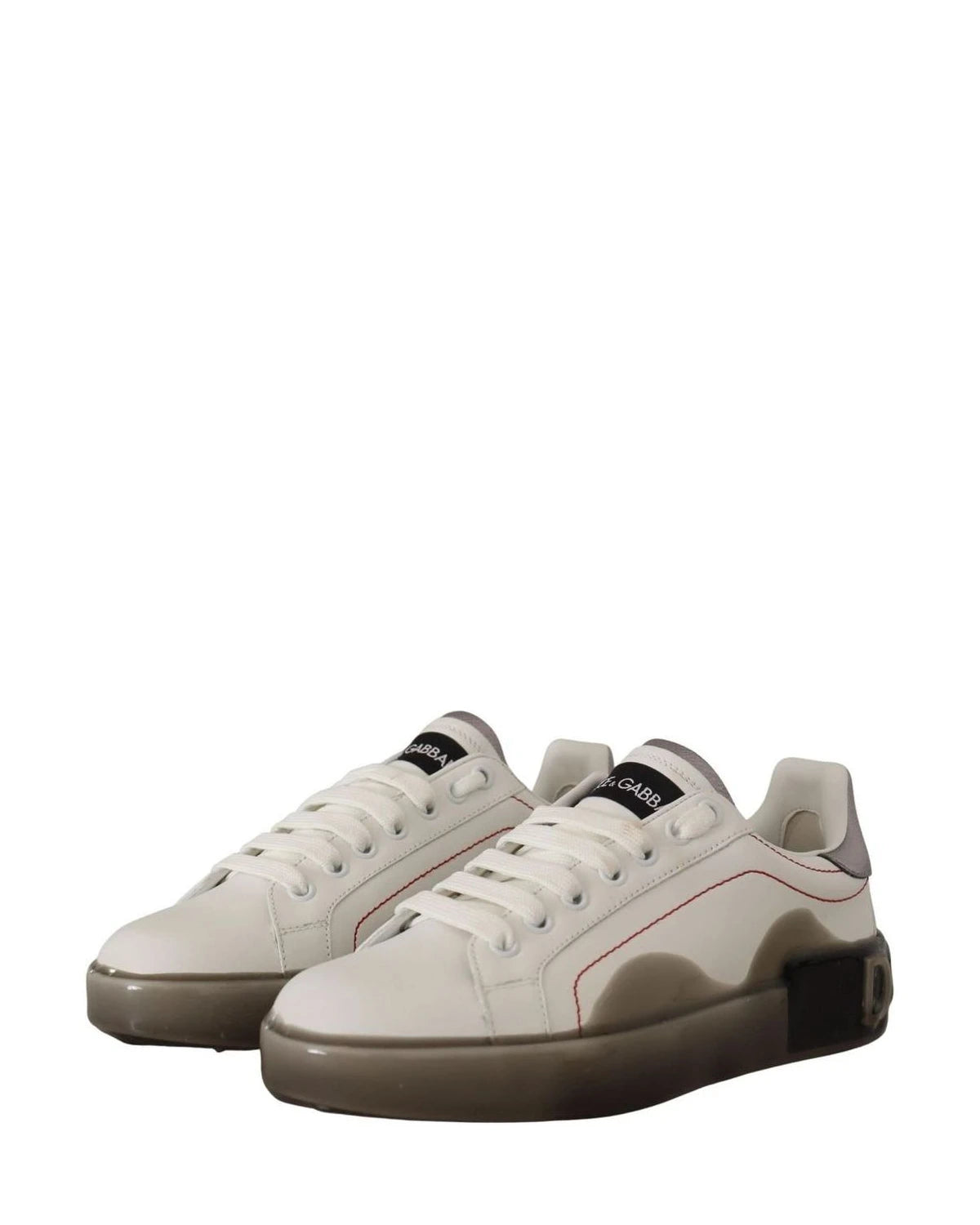 Dolce & Gabbana White Leather Logo Portofino Sneakers Sneakers