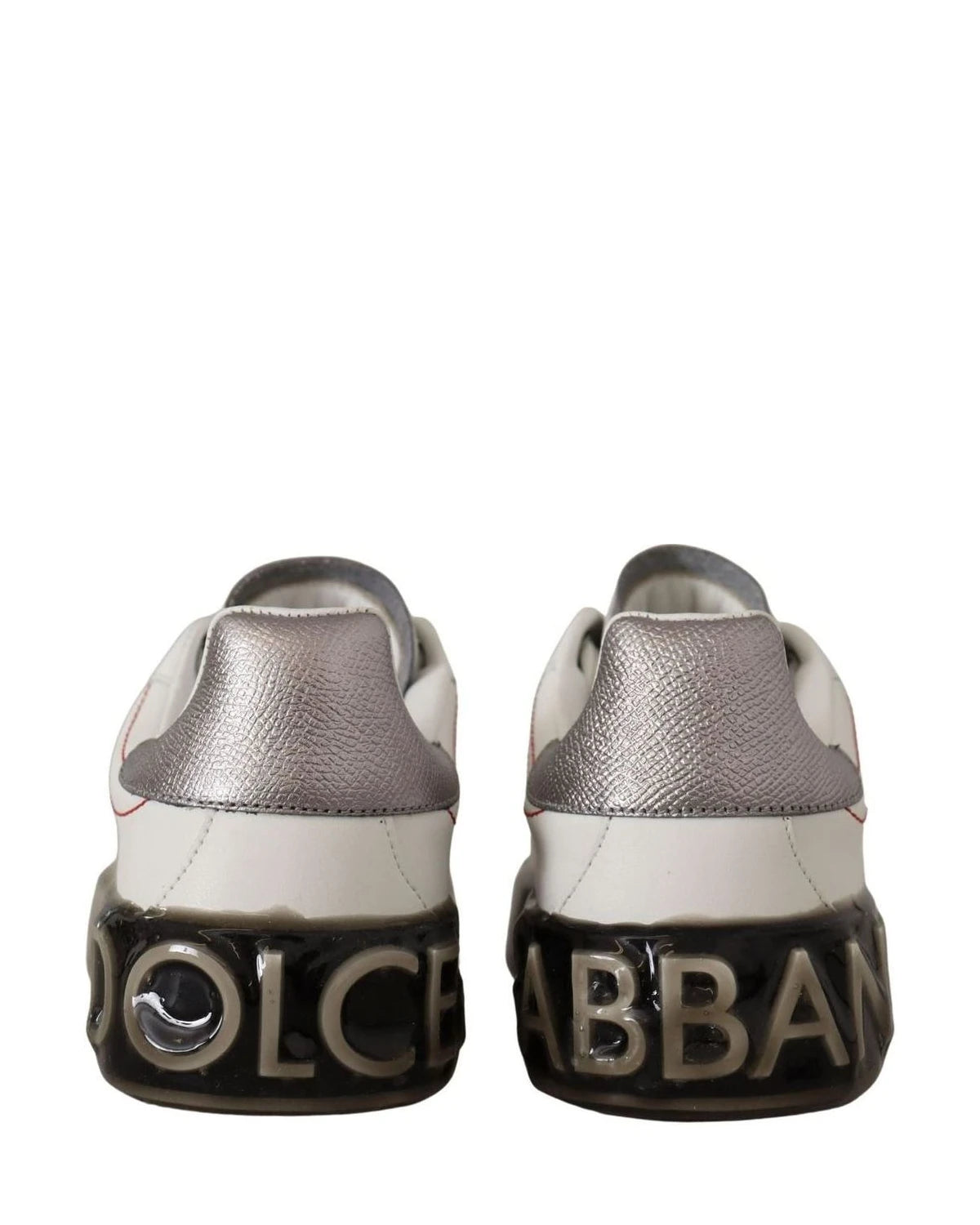Dolce & Gabbana White Leather Logo Portofino Sneakers Sneakers