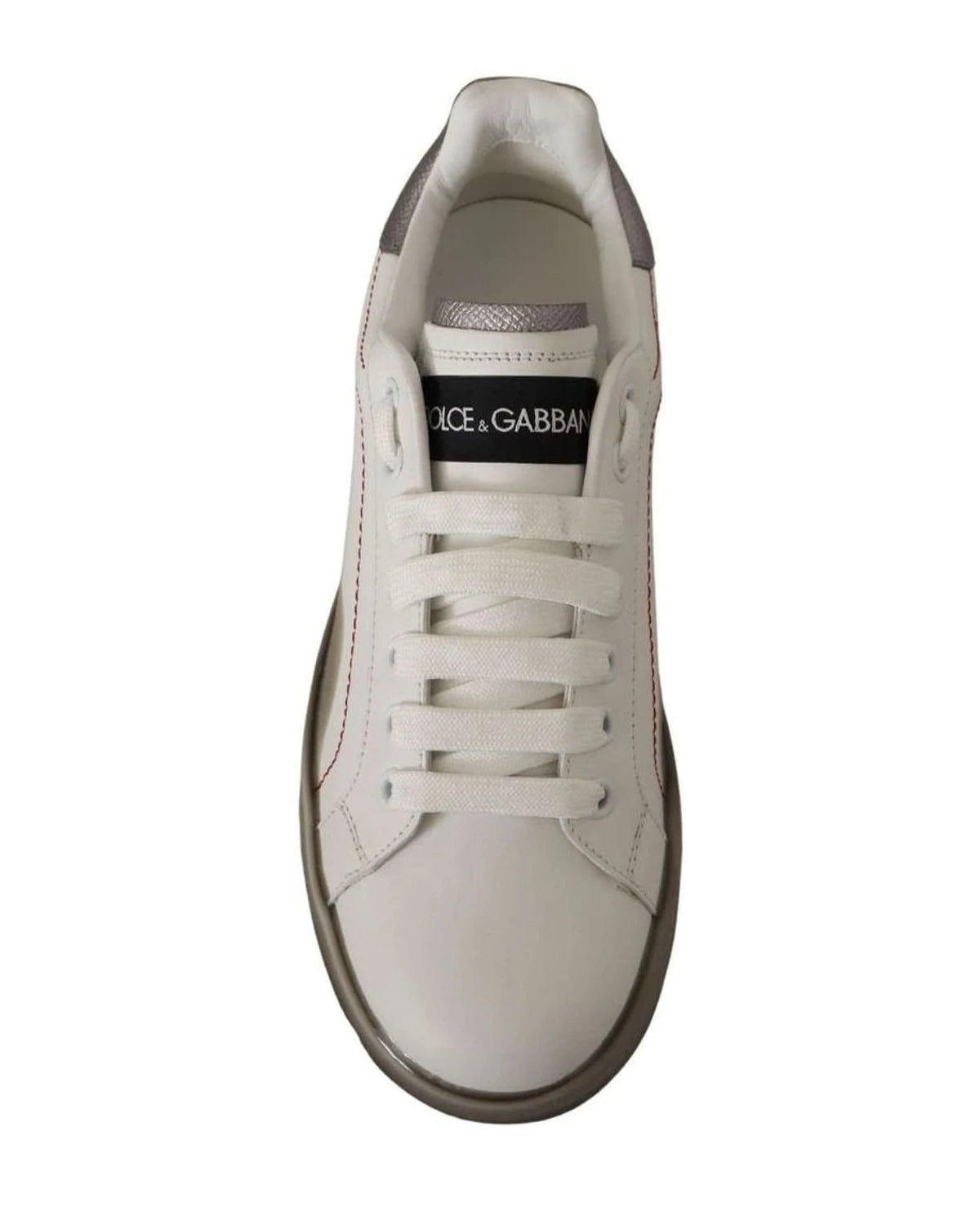 Dolce & Gabbana White Leather Logo Portofino Sneakers Sneakers