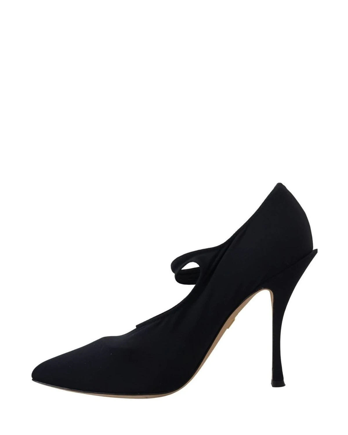 Dolce & Gabbana Black Socks Stretch Crystal Pumps Heels