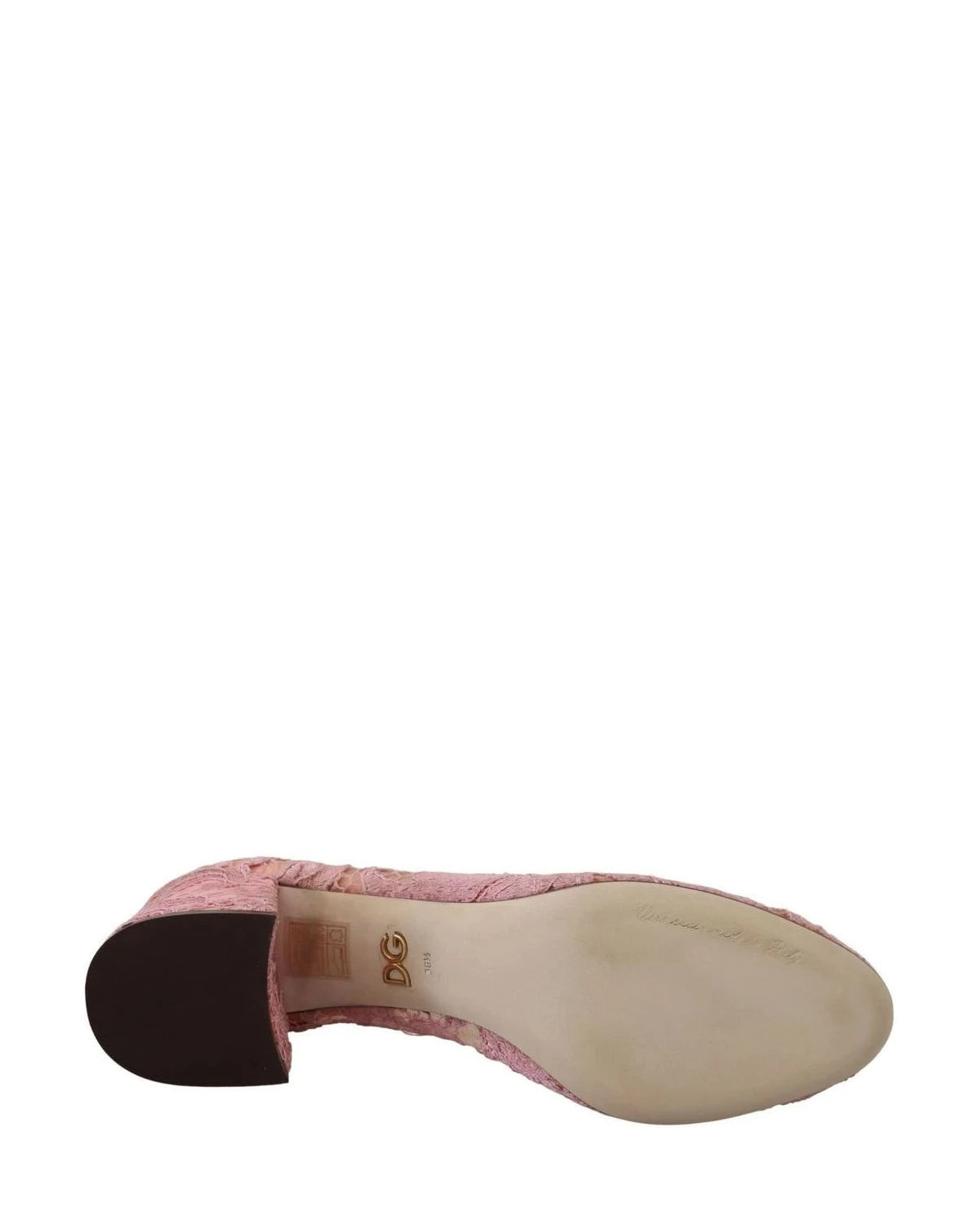 Dolce & Gabbana Pink Lace Taormina Crystal Pumps Heels