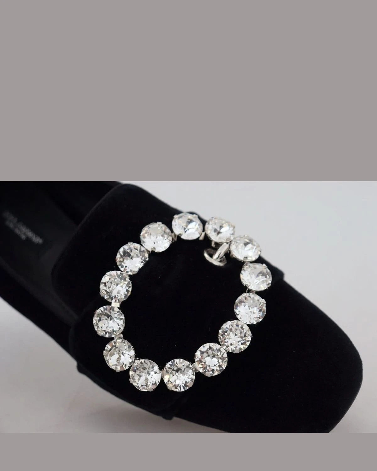 Dolce & Gabbana Black Velvet Crystals Loafers Flats