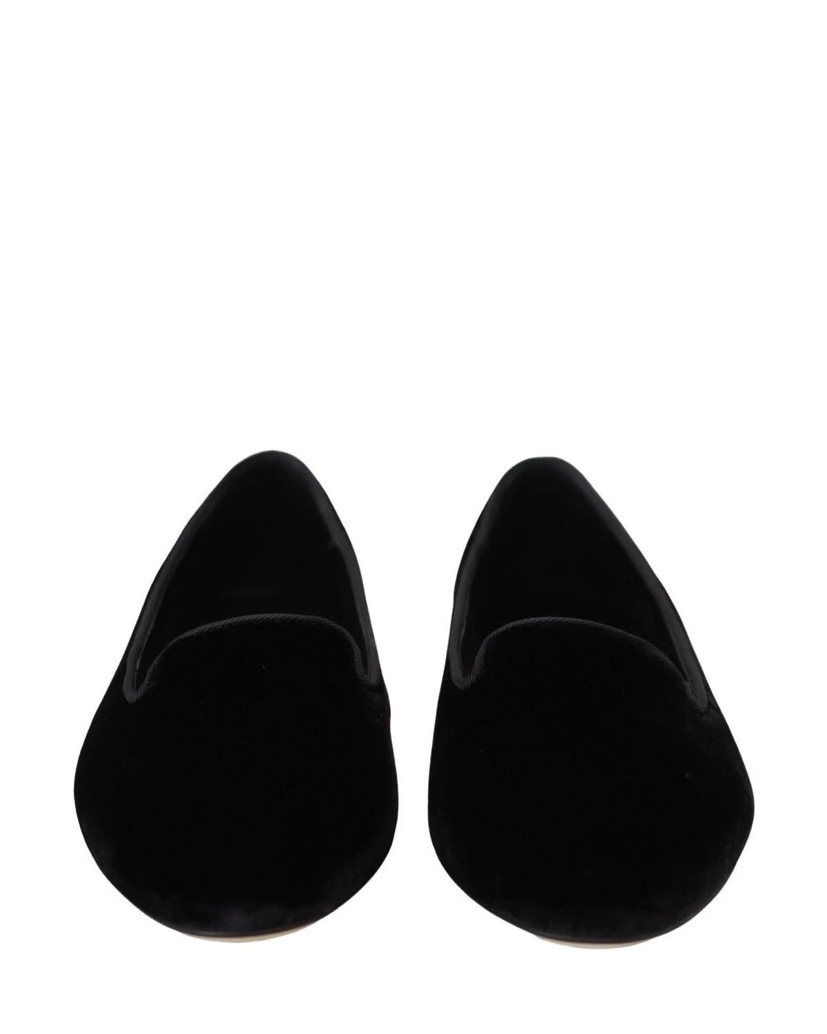 Dolce & Gabbana Black Velvet Slip Ons Loafers Flats