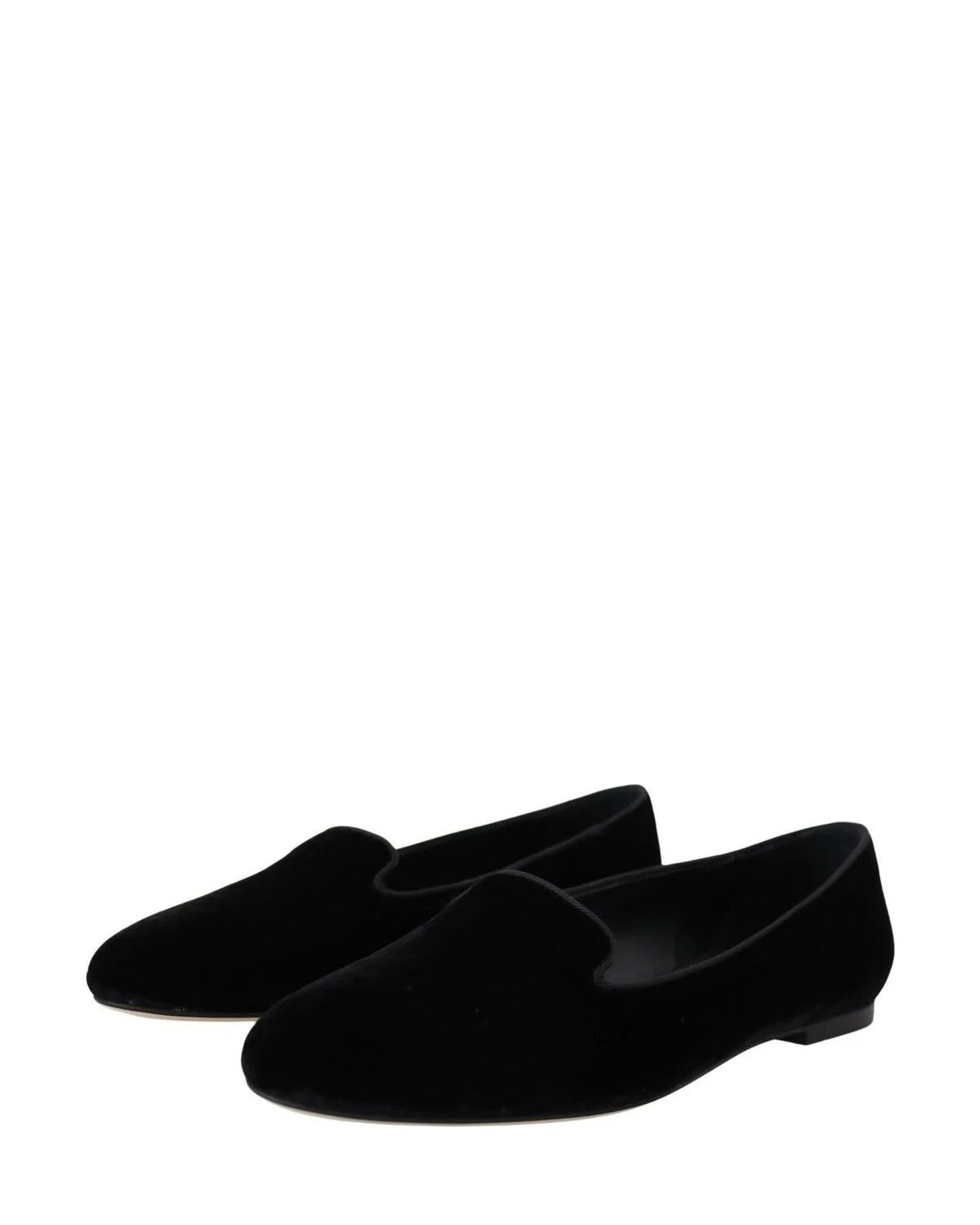 Dolce & Gabbana Black Velvet Slip Ons Loafers Flats