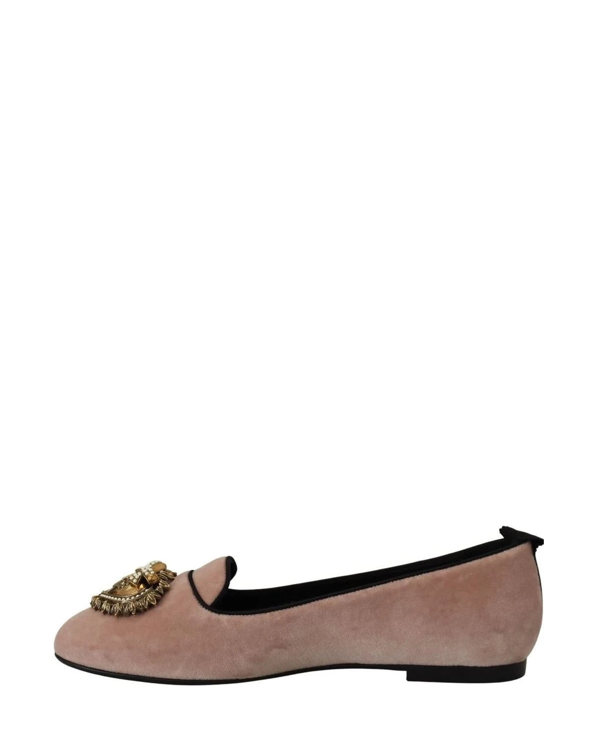 Dolce & Gabbana Pink Velvet Slip Ons Loafers Flats Shoes Flats