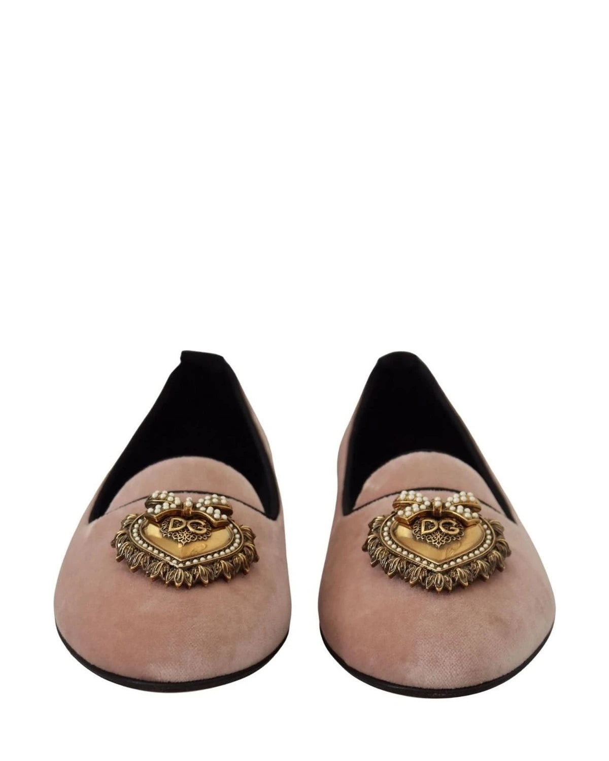 Dolce & Gabbana Pink Velvet Slip Ons Loafers Flats Shoes Flats