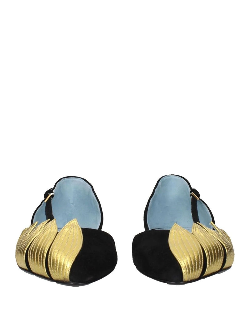 Valentino Garavani Black Leather Flat Flats