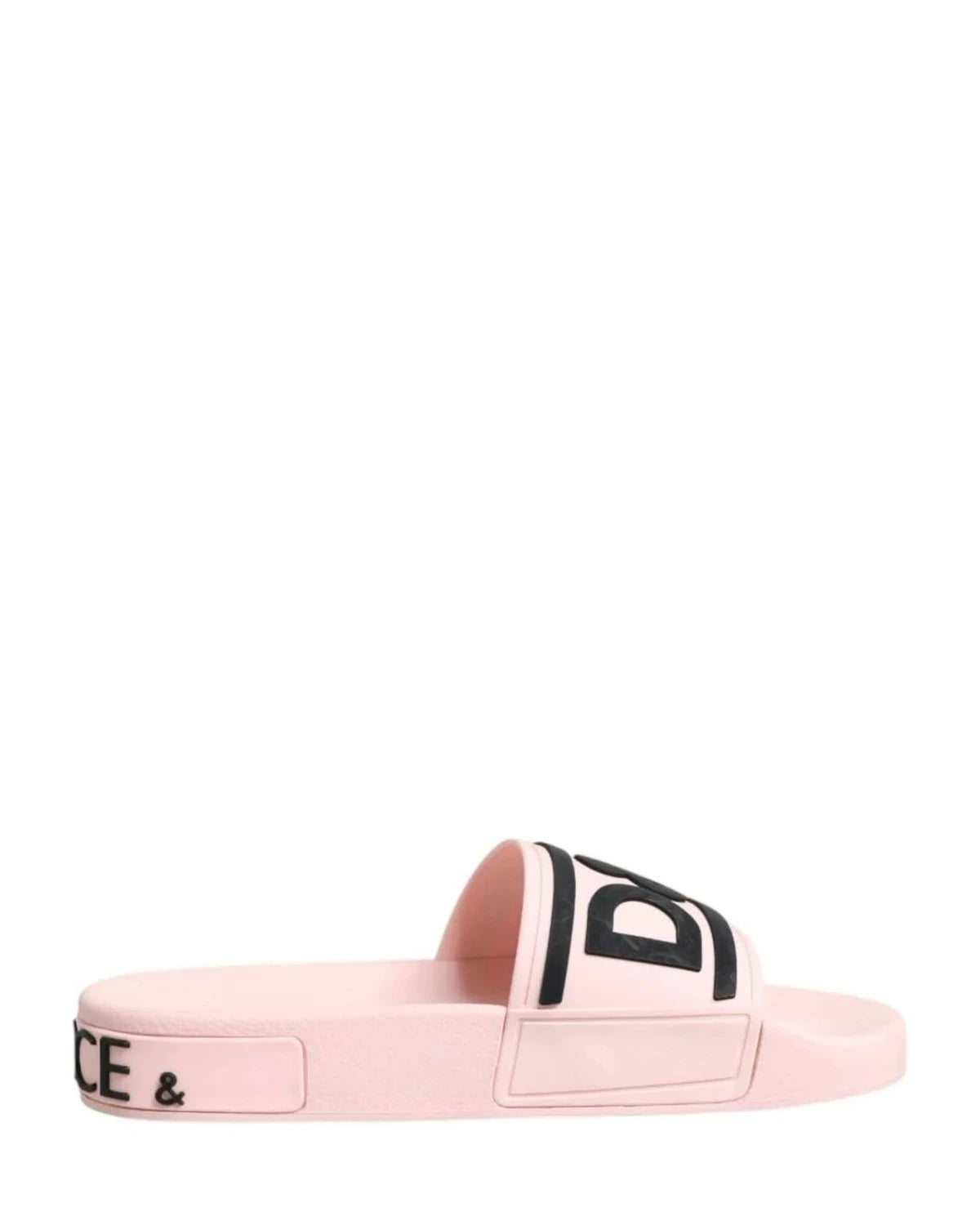 Dolce & Gabbana Pink Rubber Slides Sandals Beachwear Shoes Sandals