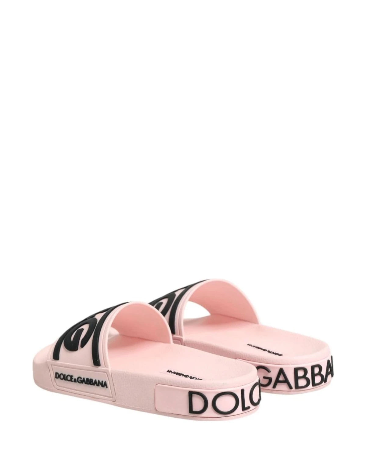 Dolce & Gabbana Pink Rubber Slides Sandals Beachwear Shoes Sandals