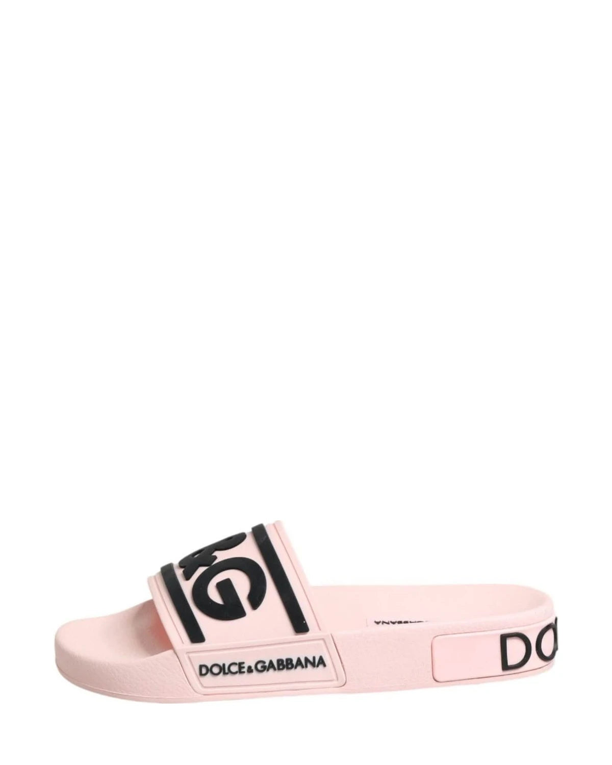 Dolce & Gabbana Pink Rubber Slides Sandals Beachwear Shoes Sandals