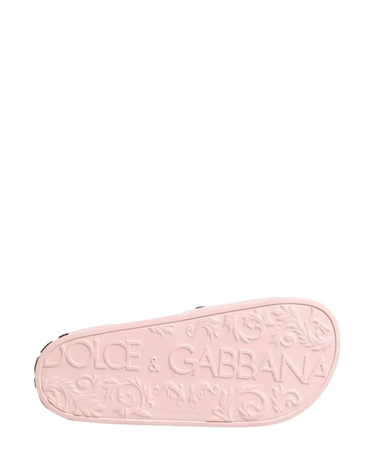 Dolce & Gabbana Pink Rubber Slides Sandals Beachwear Shoes Sandals