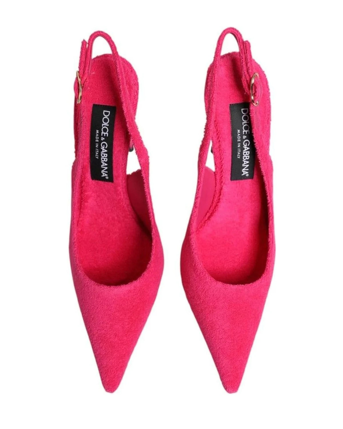 Dolce & Gabbana Pink Suede High Heels Slingback Shoes Heels