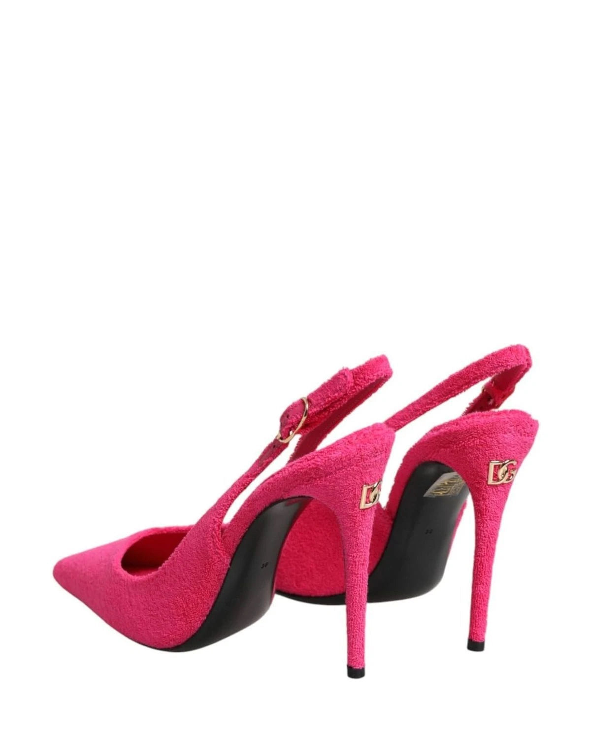 Dolce & Gabbana Pink Suede High Heels Slingback Shoes Heels