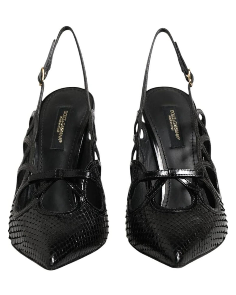 Dolce & Gabbana Leather High Heels Slingback Shoes Heels