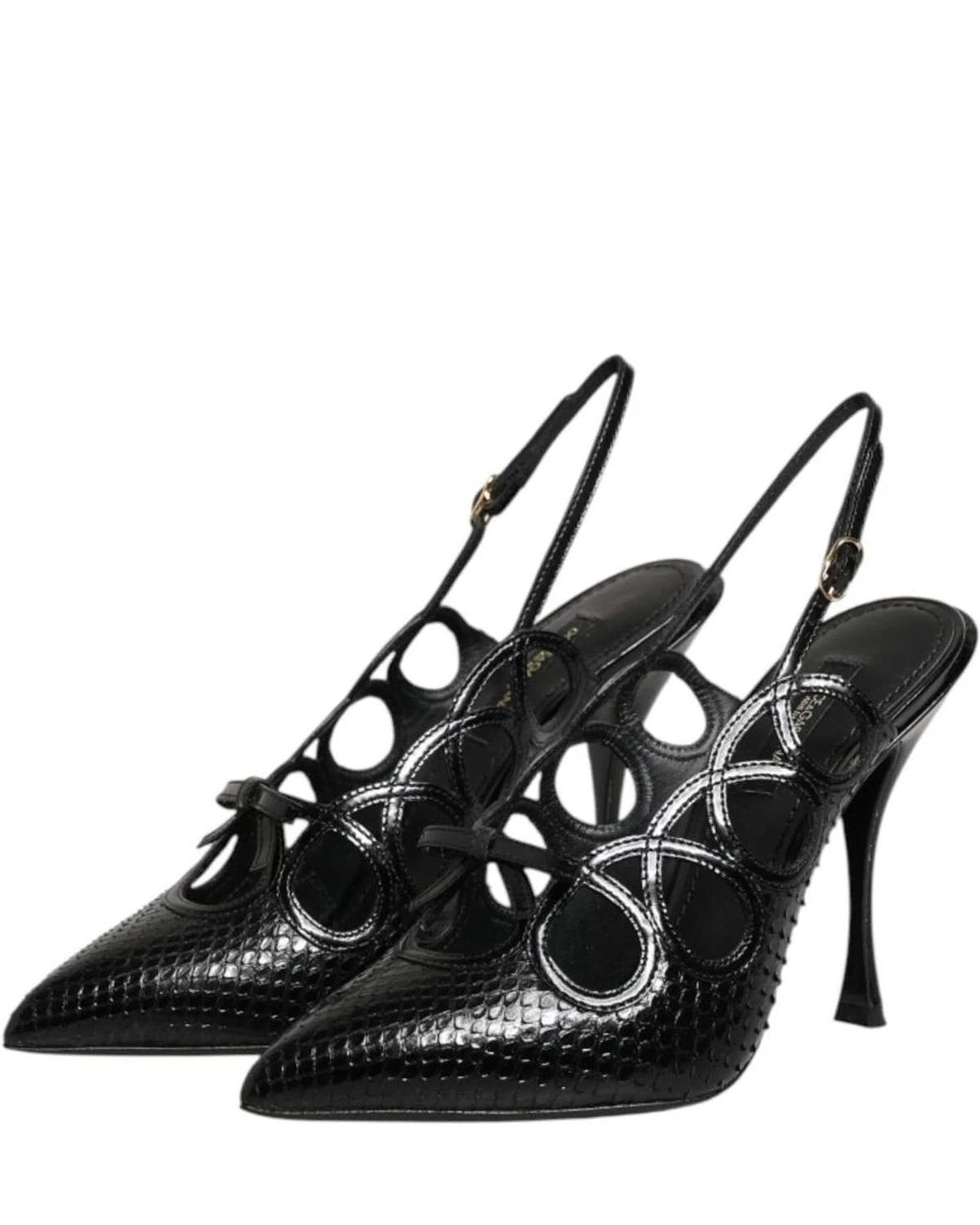 Dolce & Gabbana Leather High Heels Slingback Shoes Heels