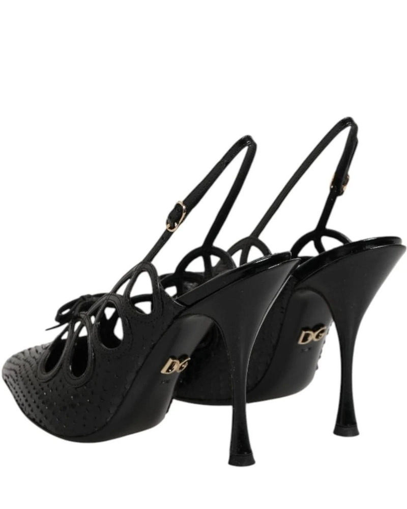 Dolce & Gabbana Leather High Heels Slingback Shoes Heels