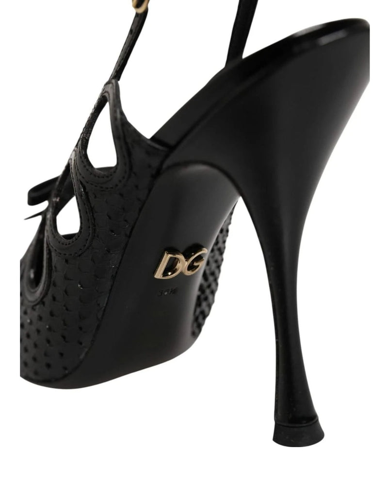 Dolce & Gabbana Leather High Heels Slingback Shoes Heels