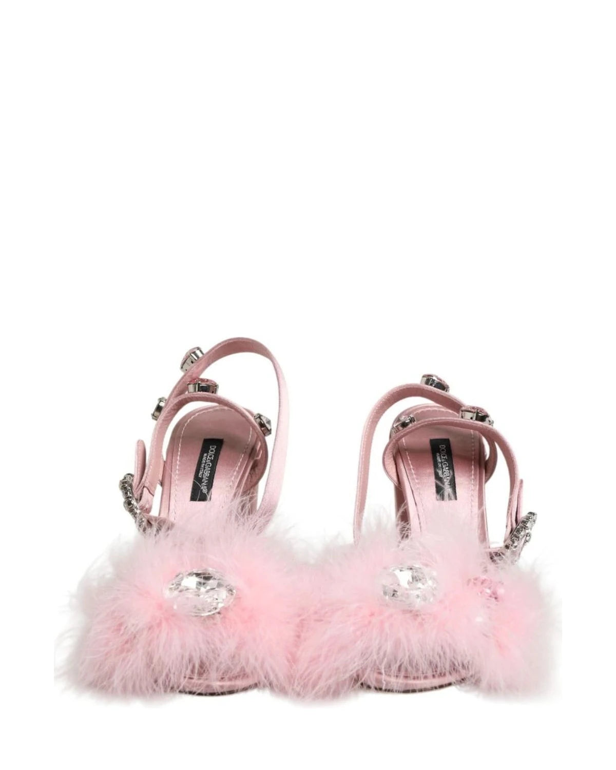 Dolce & Gabbana Pink Sequined Ankle Strap Sandals Shoes Heels