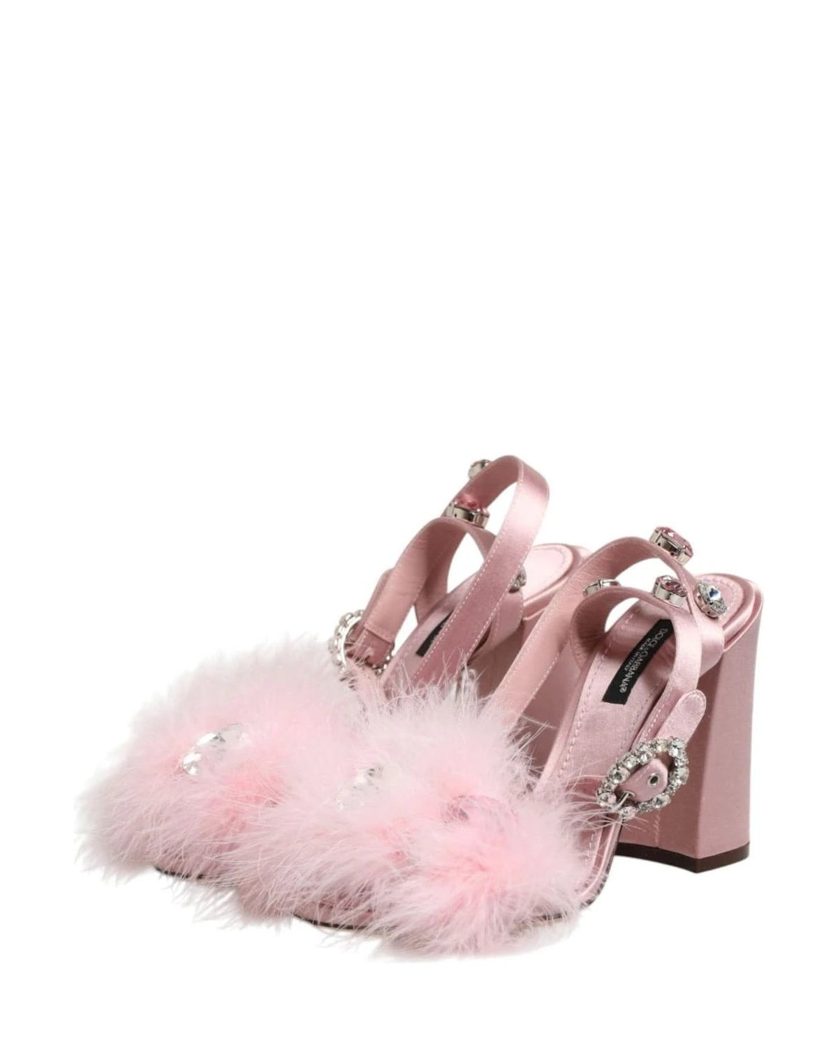 Dolce & Gabbana Pink Sequined Ankle Strap Sandals Shoes Heels