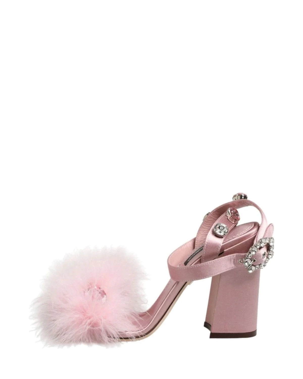 Dolce & Gabbana Pink Sequined Ankle Strap Sandals Shoes Heels