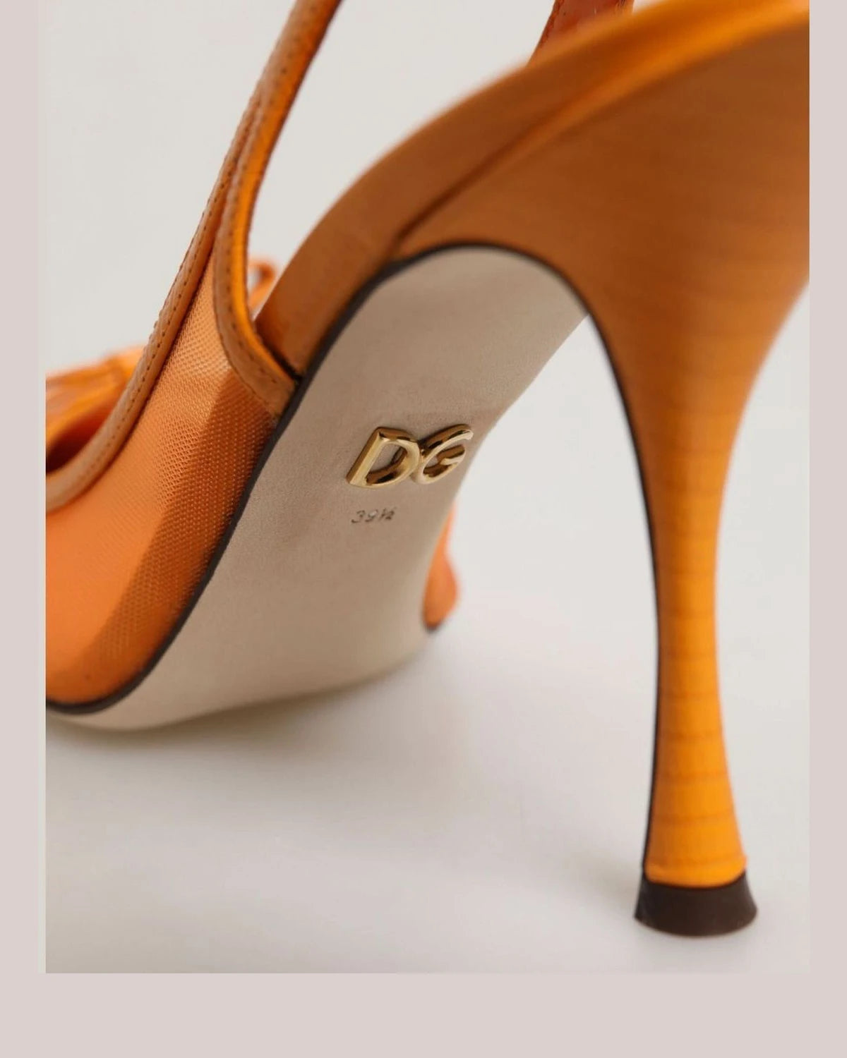 Dolce & Gabbana Orange Leather Mesh Heels Heels