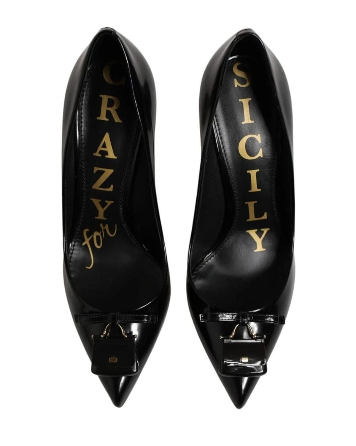 Dolce & Gabbana Black Bag Embellished Heels Heels
