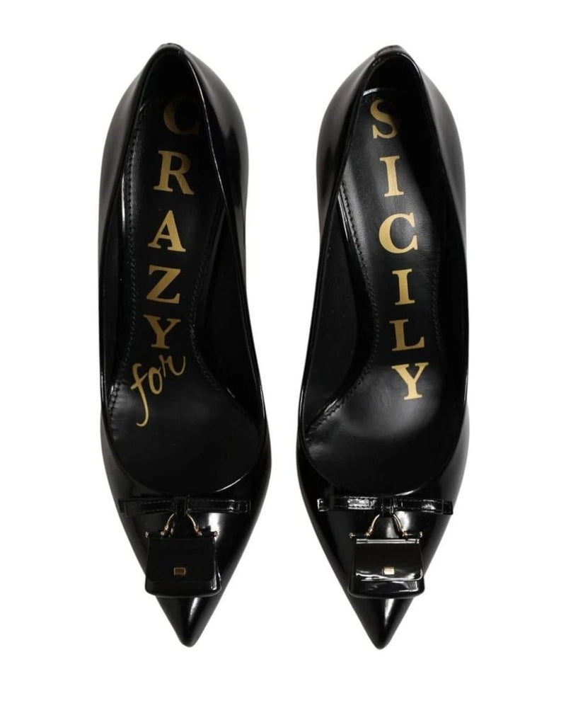 Dolce & Gabbana Black Bag Embellished Heels Heels