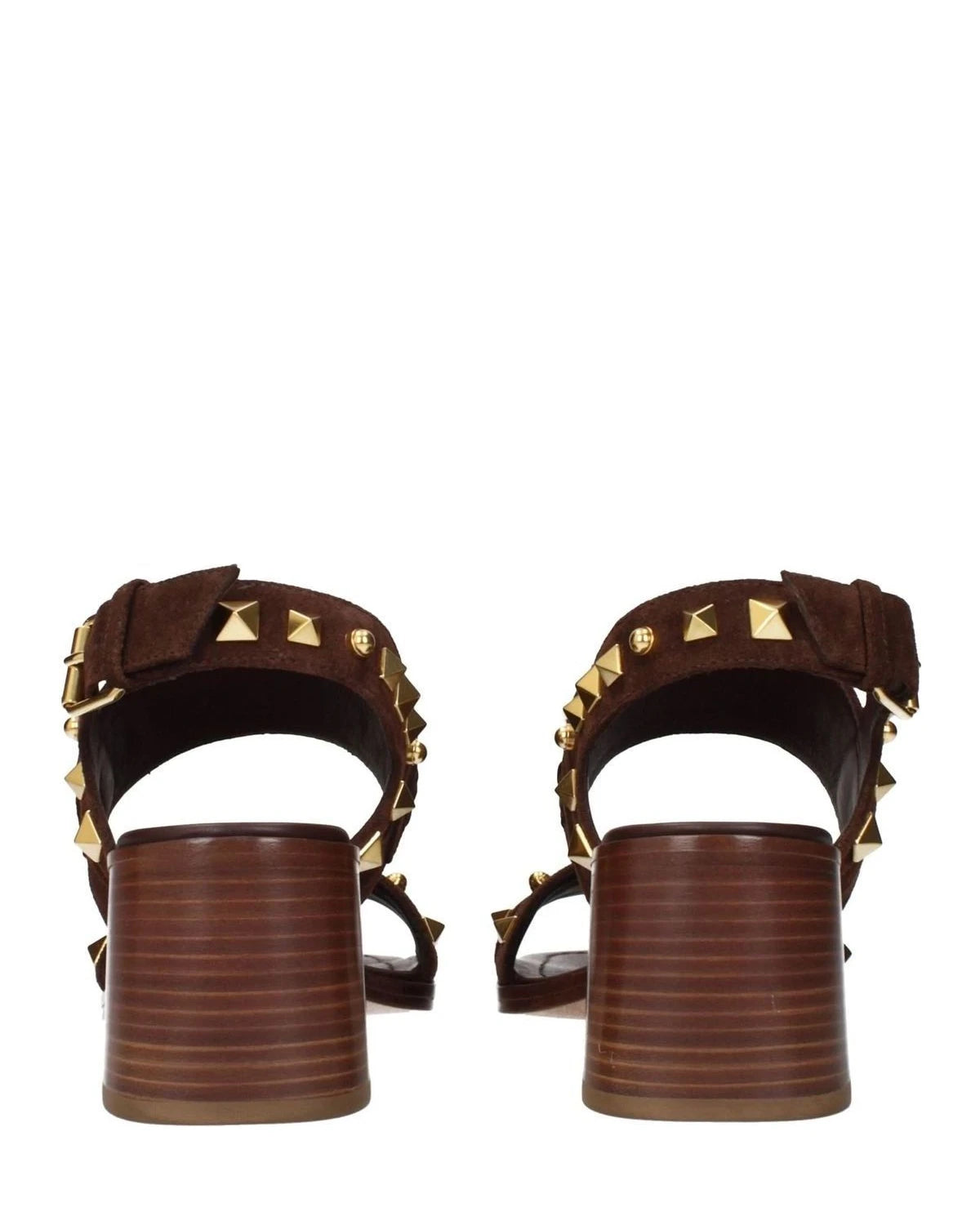 Valentino Garavani Brown Leather Strap Sandals Heels