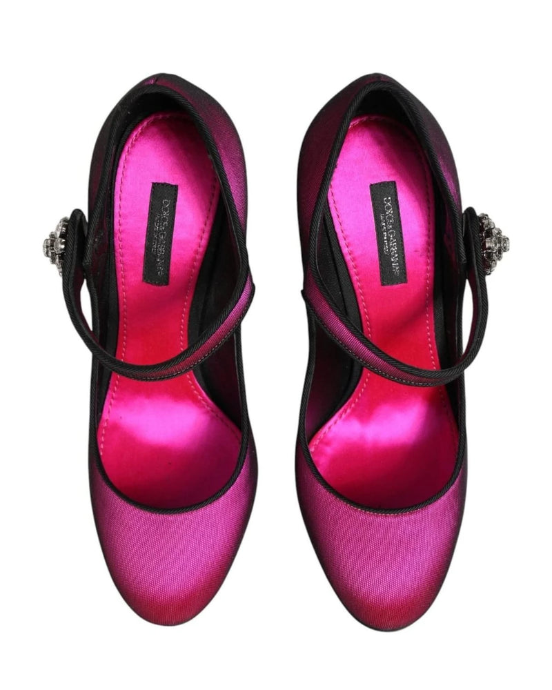 Dolce & Gabbana Pink Strass Mary Janes Heels Pumps Shoes Heels