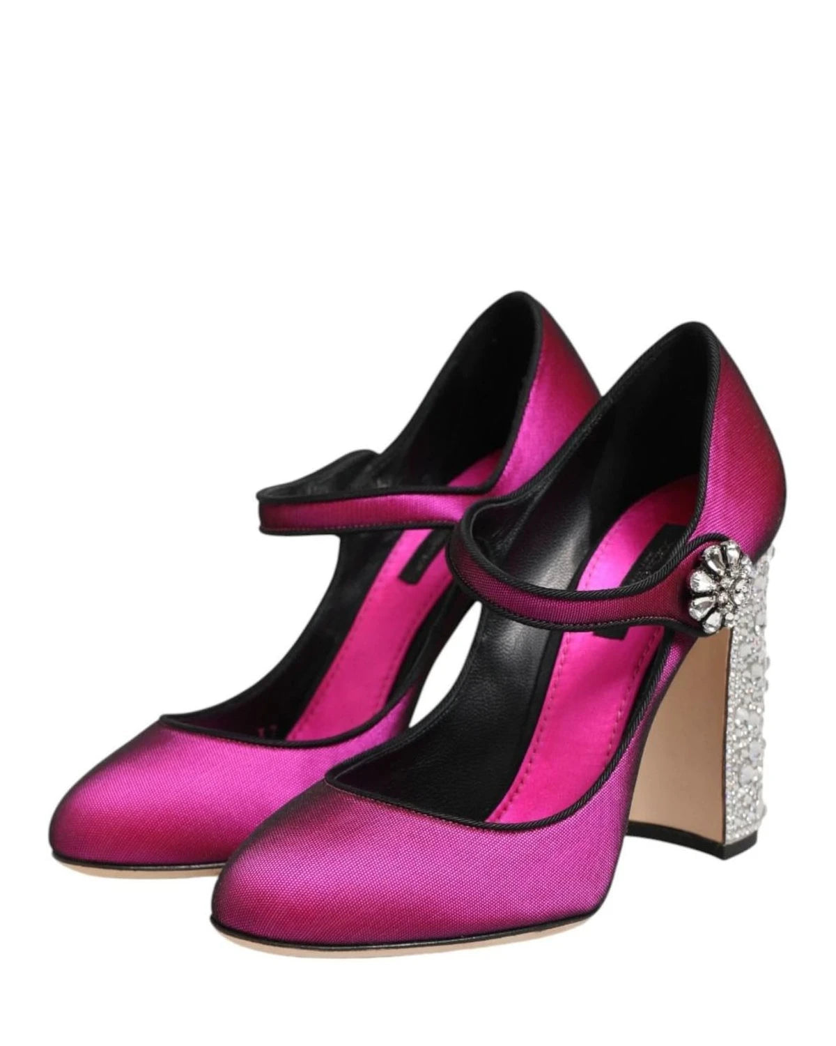 Dolce & Gabbana Pink Strass Mary Janes Heels Pumps Shoes Heels