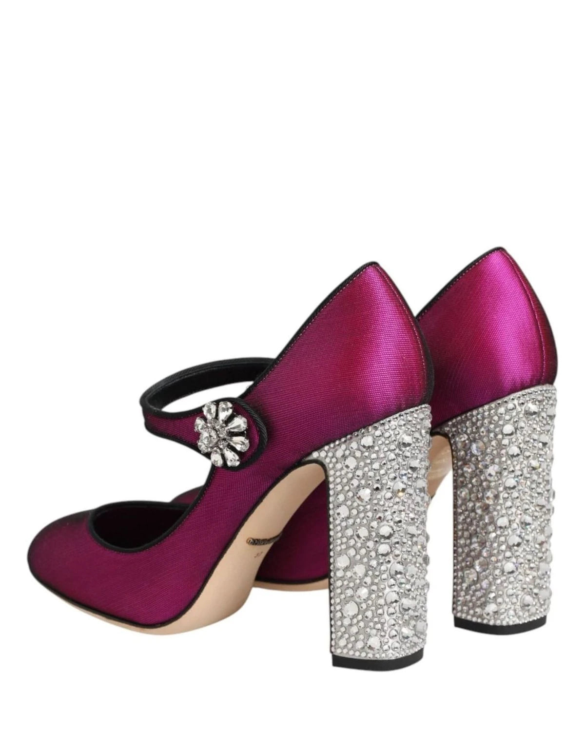 Dolce & Gabbana Pink Strass Mary Janes Heels Pumps Shoes Heels