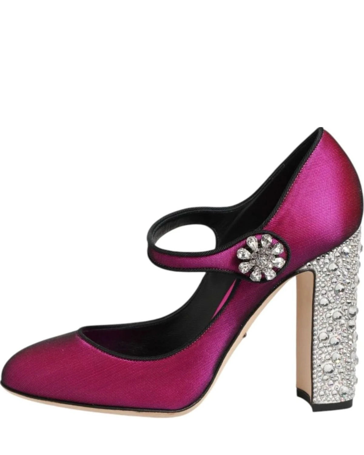 Dolce & Gabbana Pink Strass Mary Janes Heels Pumps Shoes Heels