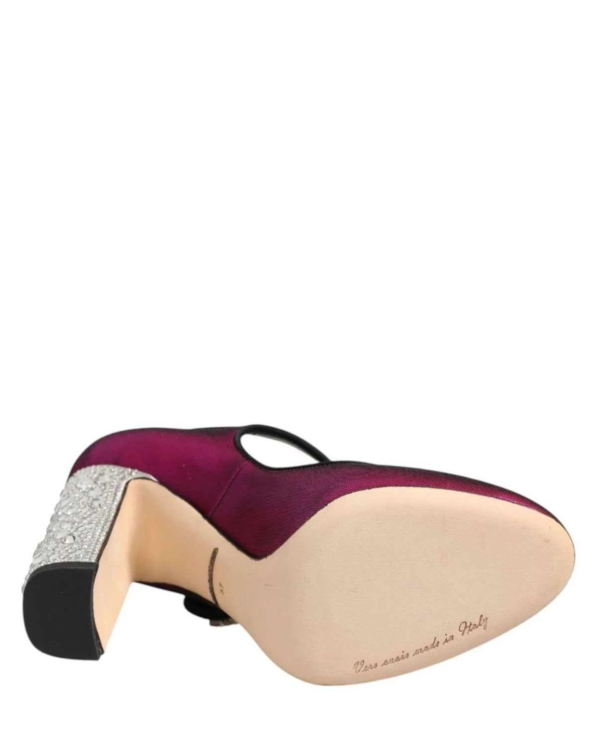 Dolce & Gabbana Pink Strass Mary Janes Heels Pumps Shoes Heels