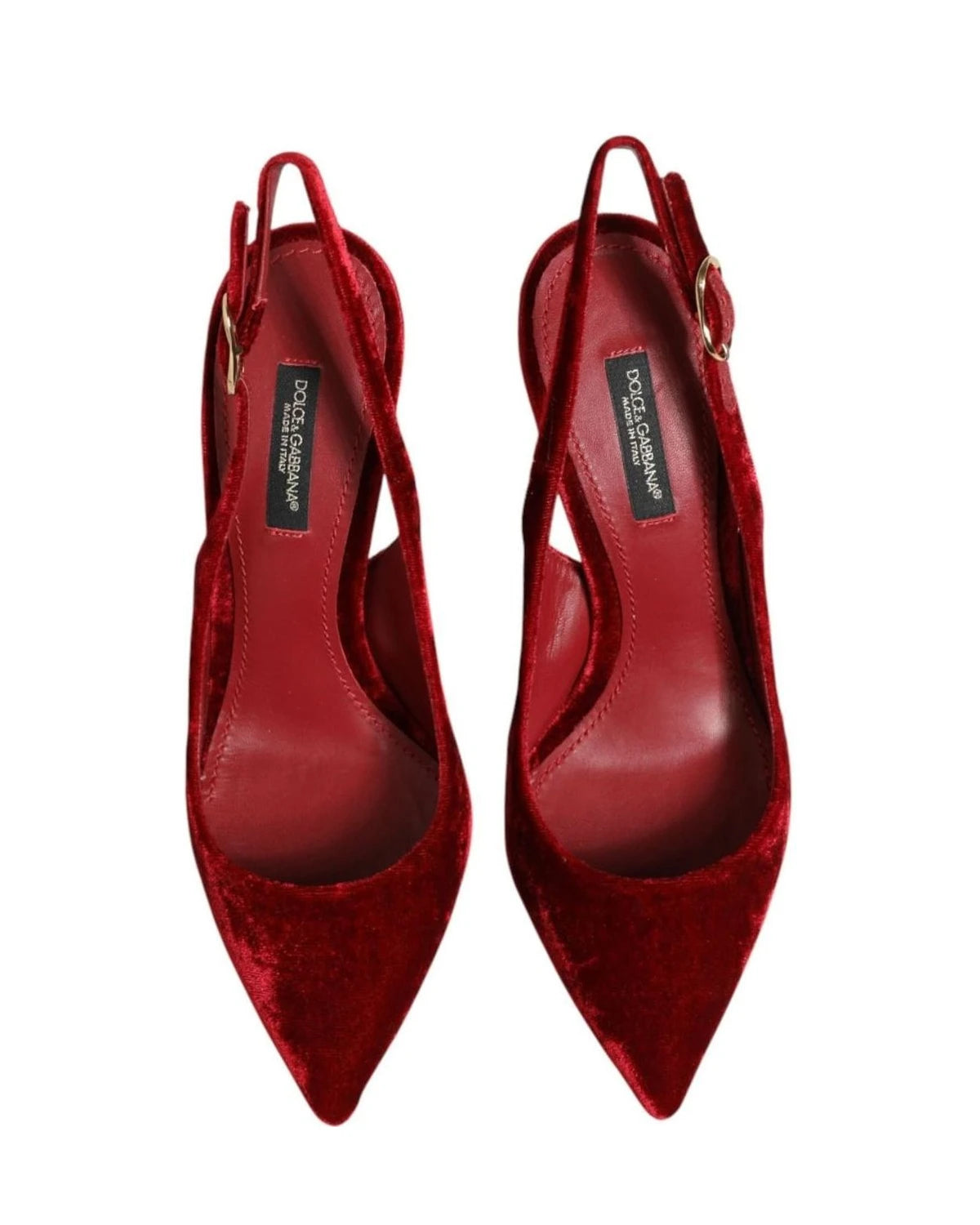 Dolce & Gabbana Red Suede High Heels Slingbacks Sandals Shoes Heels