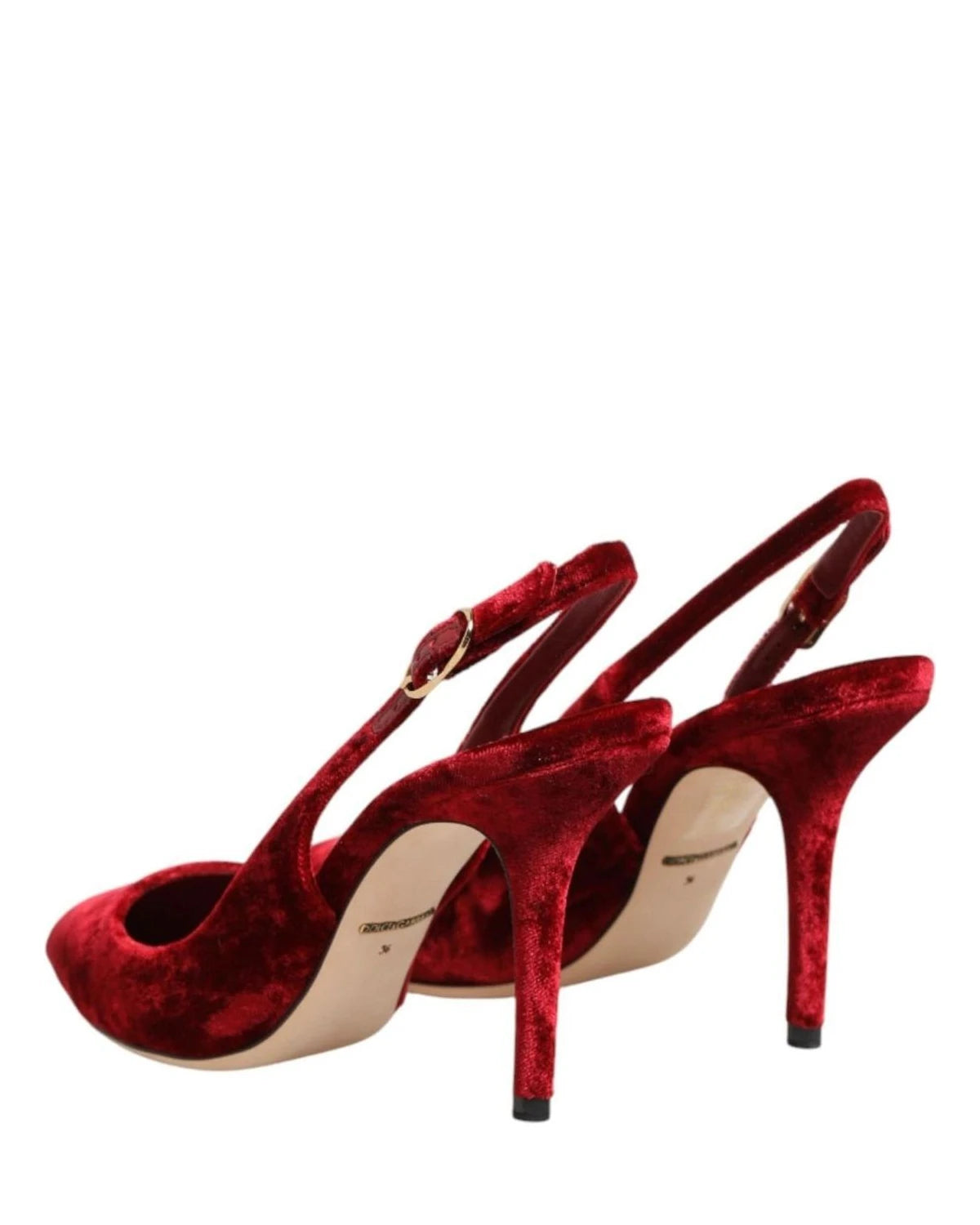 Dolce & Gabbana Red Suede High Heels Slingbacks Sandals Shoes Heels