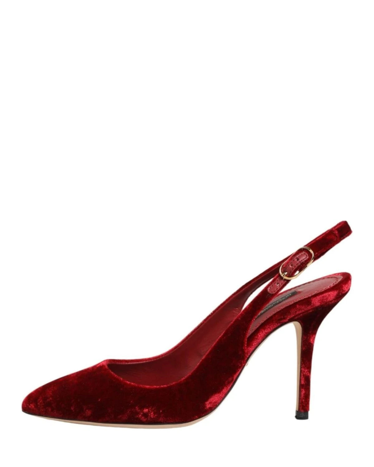 Dolce & Gabbana Red Suede High Heels Slingbacks Sandals Shoes Heels