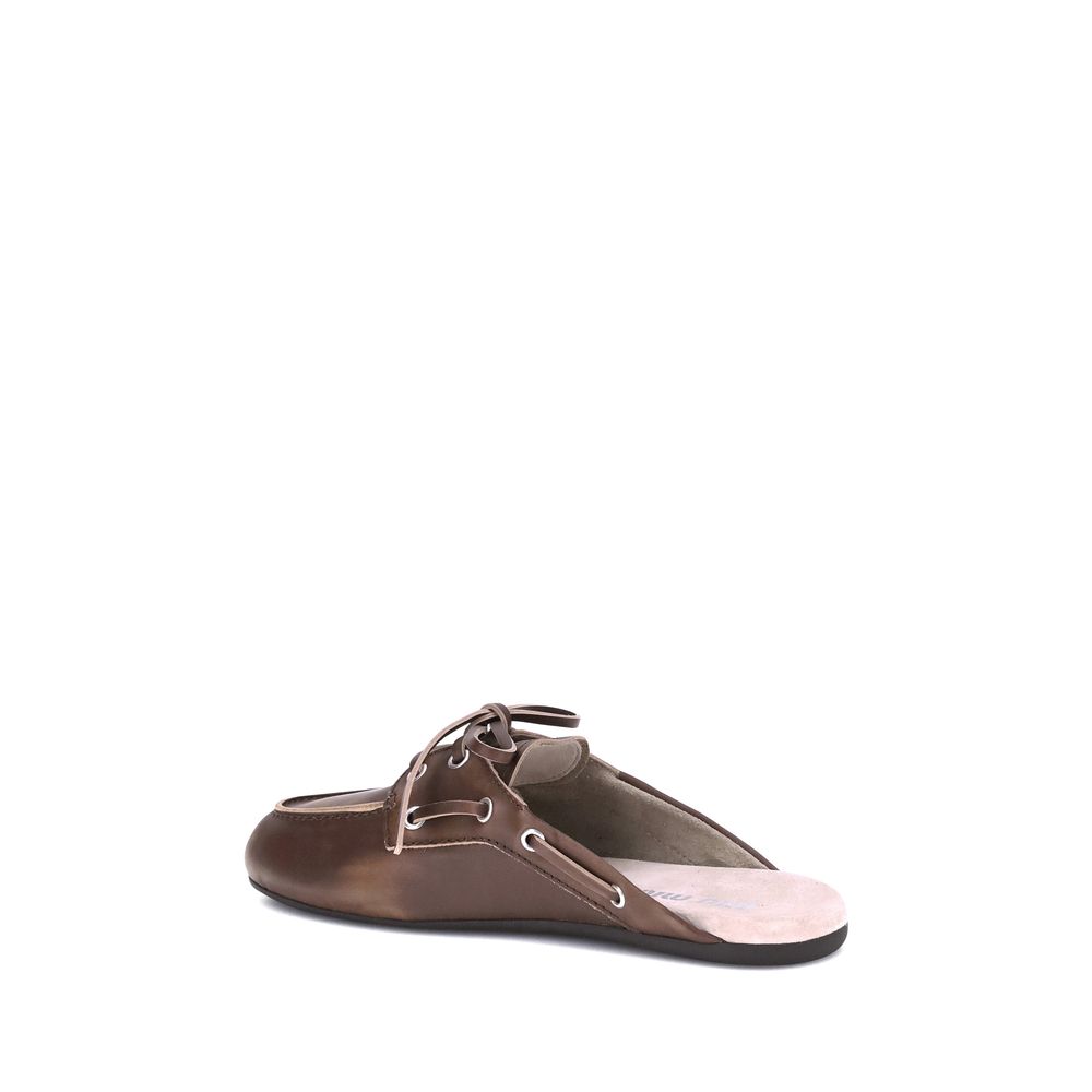 Miu Miu Leather Sabot Loafers Glam Steals