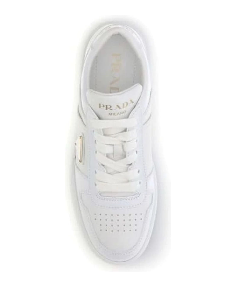Prada White Calf Leather Bos Taurus Platform Sneakers Sneakers