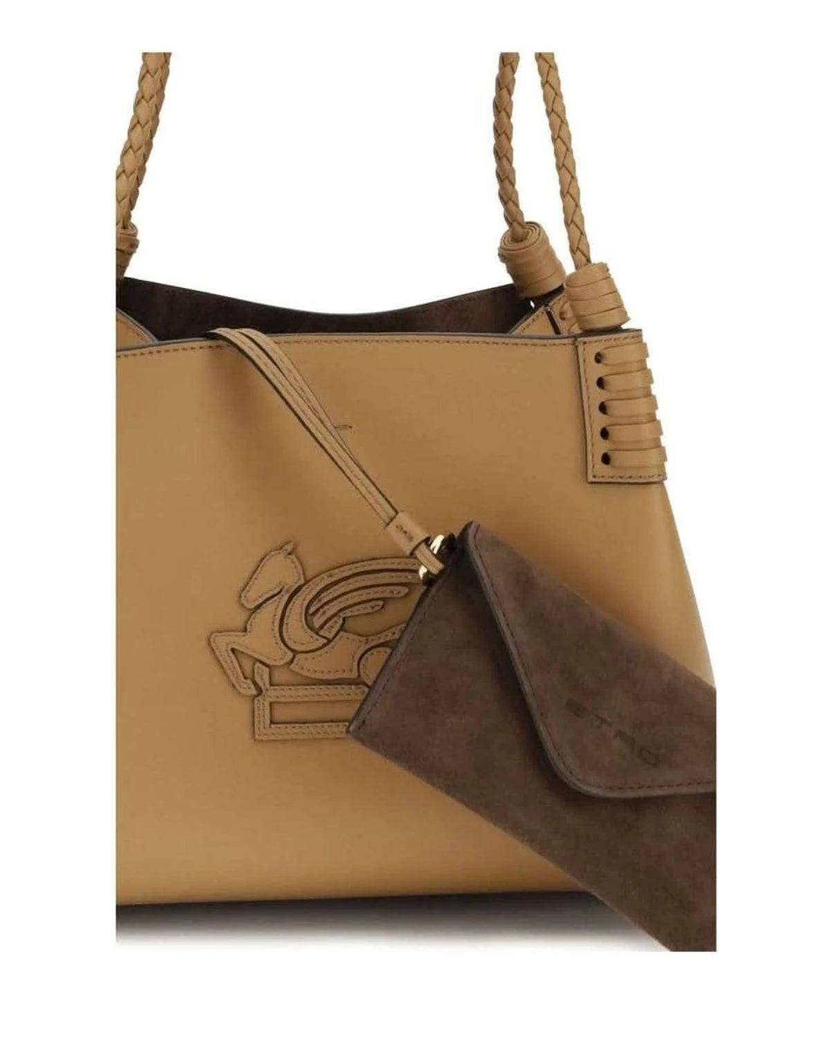 Etro Beige Calf Leather Bos Taurus Shoulder Bag Shoulder Bags
