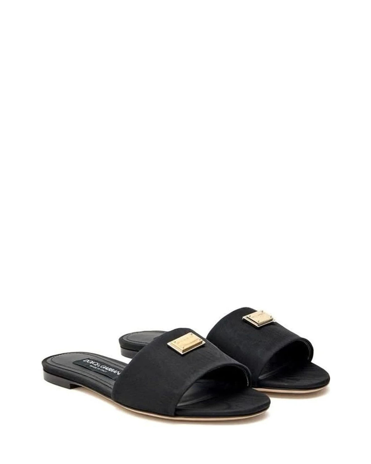 Dolce & Gabbana Black Polyester Slippers Slippers