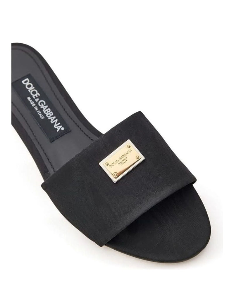 Dolce & Gabbana Black Polyester Slippers Slippers
